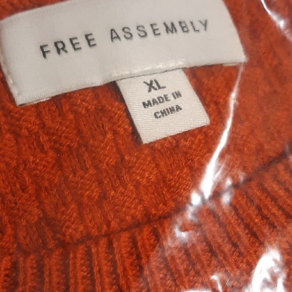 NWT☆Men's FREE ASSEMBLY ☆Orange Thermal Raglan Sweater *XL - Picture 8 of 9
